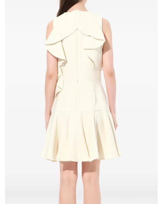 McQueen Natural Ruffled Sleeveless Dress