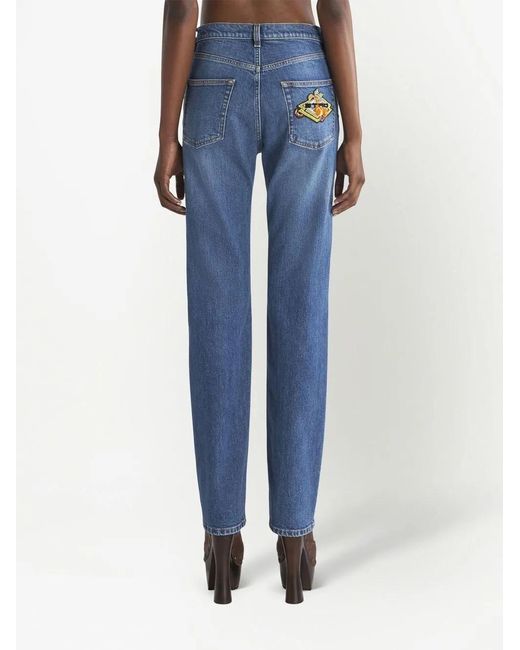 Vaqueros Rectos Con Aplique Del Logo Etro de color Blue