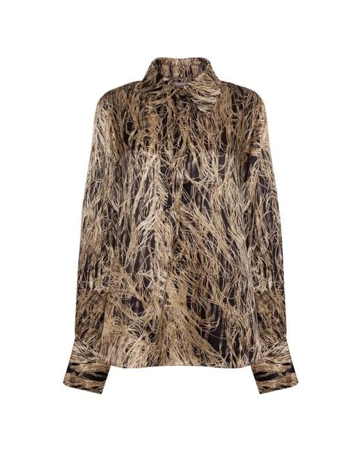 Roksanda Brown Juniper Feather-Scan Shirt