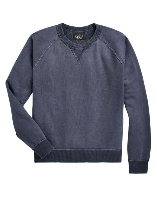 RRL Blue Crew-Neck Cotton Sweater for men