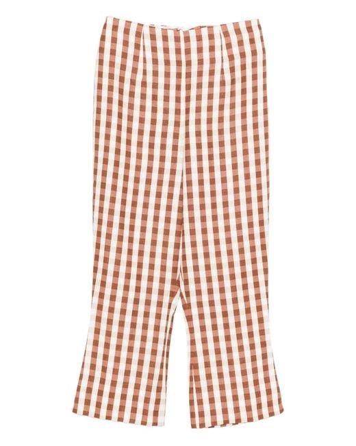 Faithfull The Brand Red Gingham Pattern Trousers
