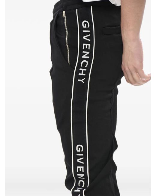 Givenchy Black Logo-Tape Slim-Fit Track Pants for men