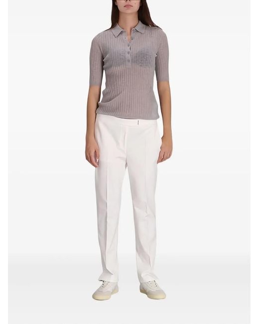 Boss Pink Ribbed Button Polo Top