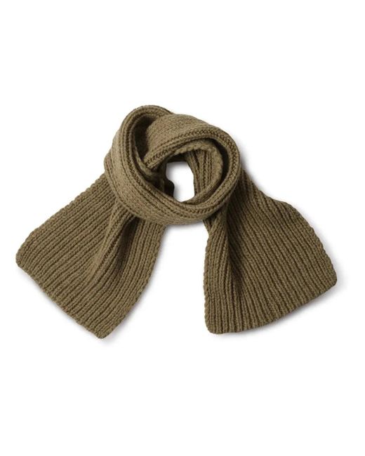 Margaret Howell Brown Ribbed Wool Scarf