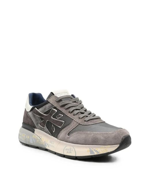 Premiata White Mick Logo-Patch Sneakers for men
