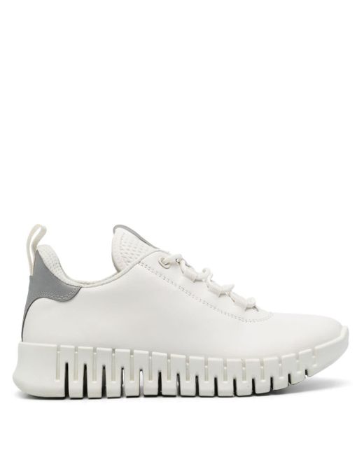 Ecco White Gruuv Leather Sneakers