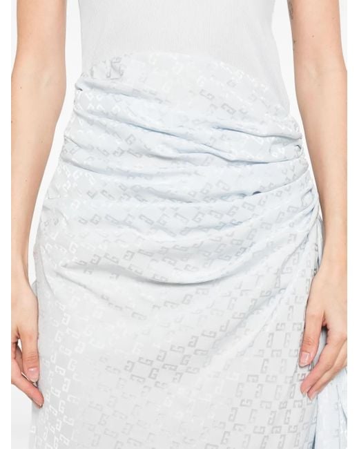 Vestido midi drapeado Bi-material Givenchy de color White