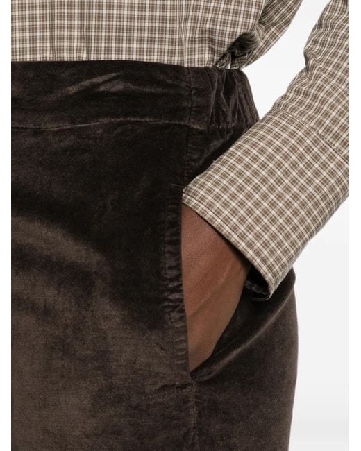 19.61 MILANO Black Elasticated-Waistband Velvet Trousers