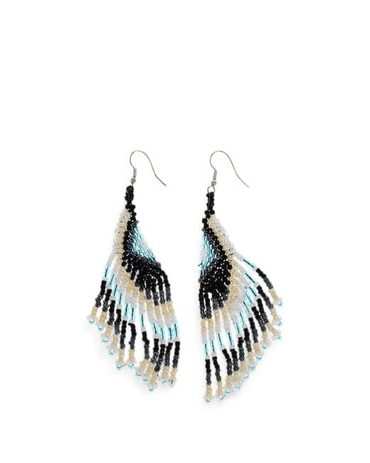 DSquared² White Beaded Drop Earrings