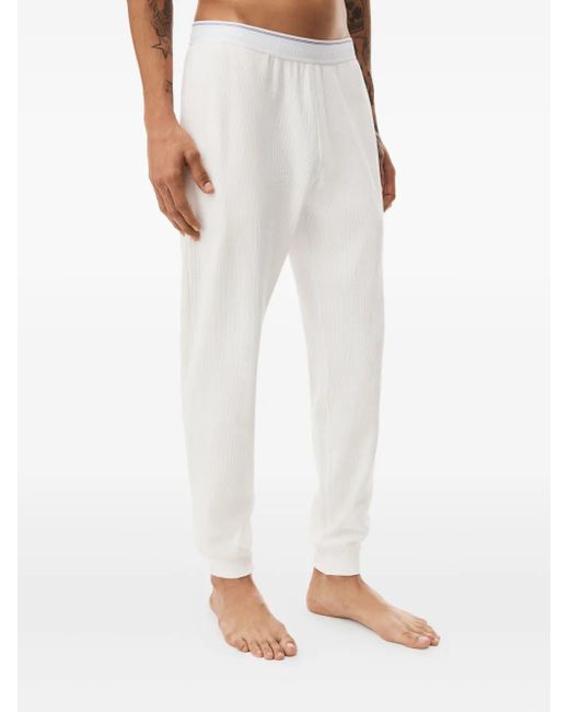 Alexander Wang White Waffle Elasticated-Waist Track Pants