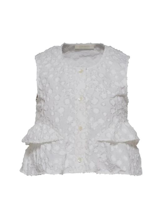 Club21 Gray Fil-Coupé Ruffled Shirt