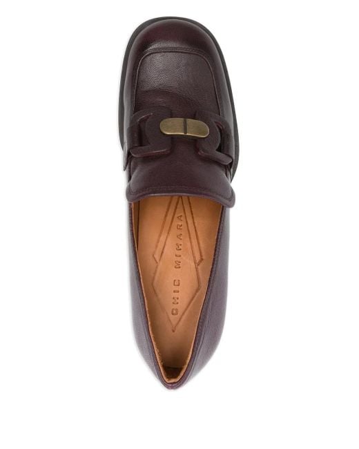 Chie Mihara Brown 75Mm Block-Heel Leather Mules