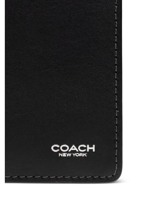 COACH Black Logo-Lettering Cardholder for men
