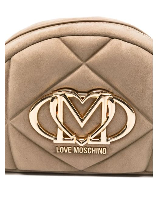 Sac À Bandoulière Matelassé À Plaque Logo Love Moschino en coloris Natural