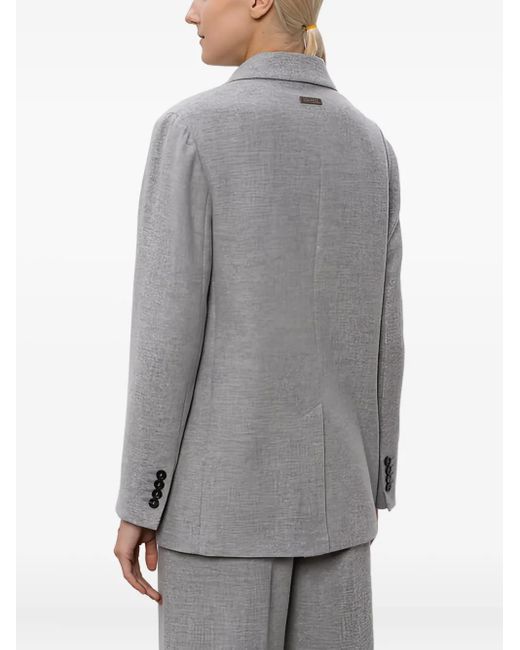 Peserico Gray Button Single-Breasted Jacket
