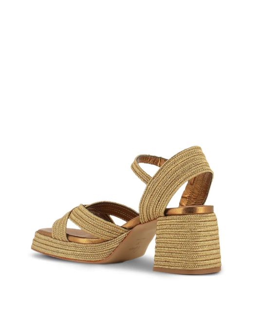 Castaner Metallic Vallita Braided Crossover-Strap Sandals