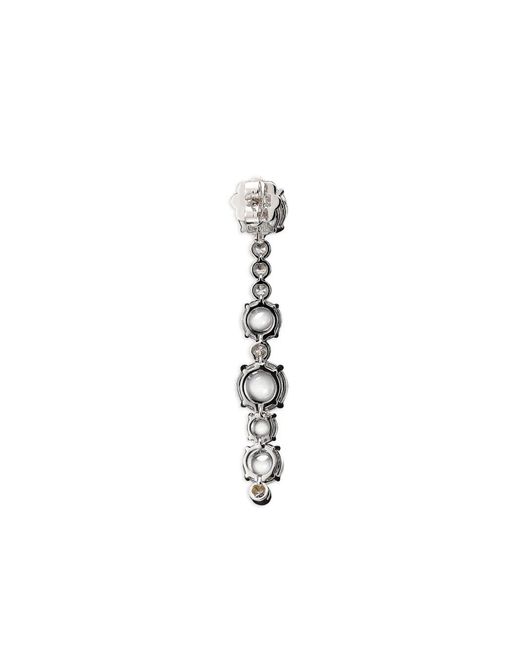 Anabela Chan White 14K And Rhodium Vermeil Dusk & Dawn Morse Code Sapphire Earrings