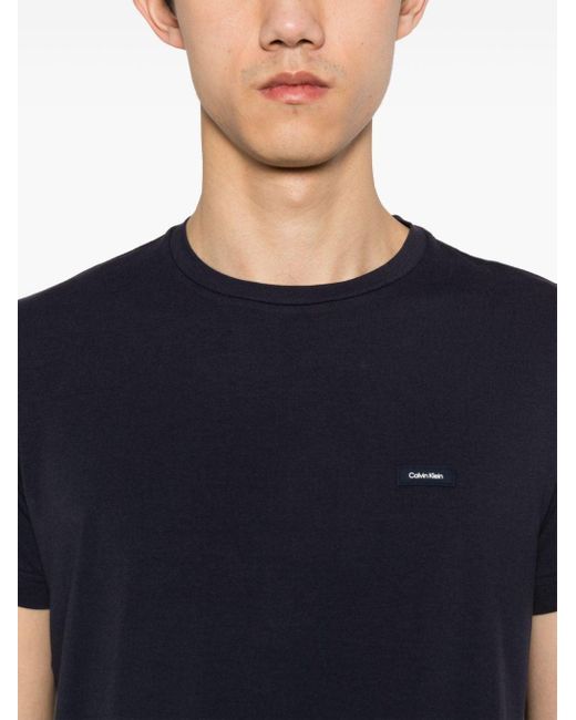 Calvin Klein Black Logo-appliqué T-shirt for men