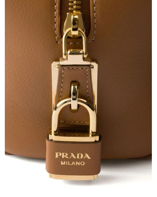 Prada Brown Medium Triangle-Logo Tote Bag