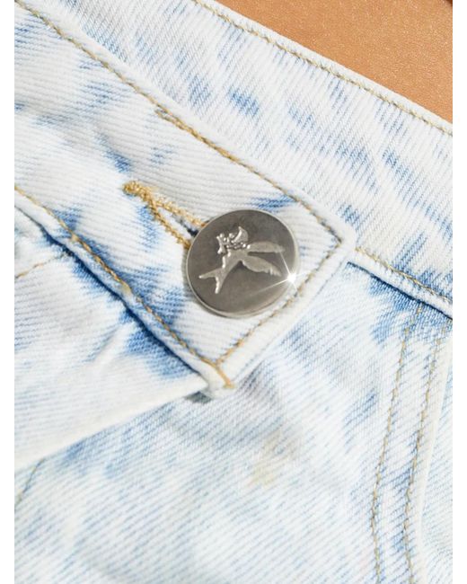 One Teaspoon White Chain-Detail Asymmetric Mini Skirt