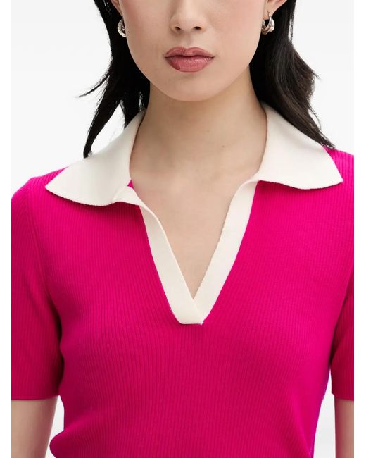 From Future Pink Ribbed-Knit T-Shirt