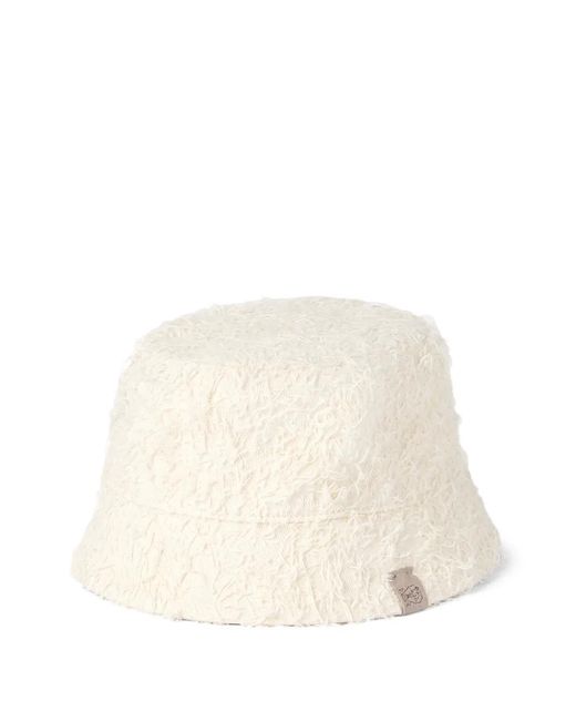 Brunello Cucinelli Natural Fischerhut Mit Logo-Patch