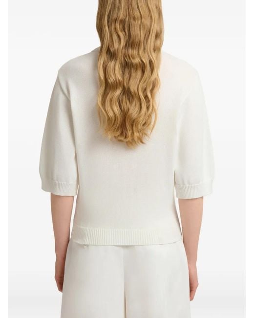 Marni White Cotton Knit Cardigan