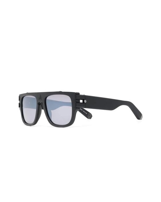 Philipp Plein Gray Flat-Brim Square Sunglasses