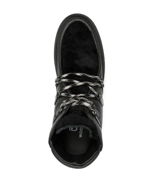 Woolrich Black Faux-Fur Detail Sneakers