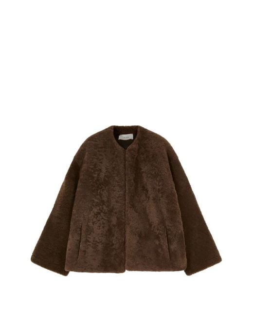 The Row Brown Round-Neck Long-Sleeves Jacket