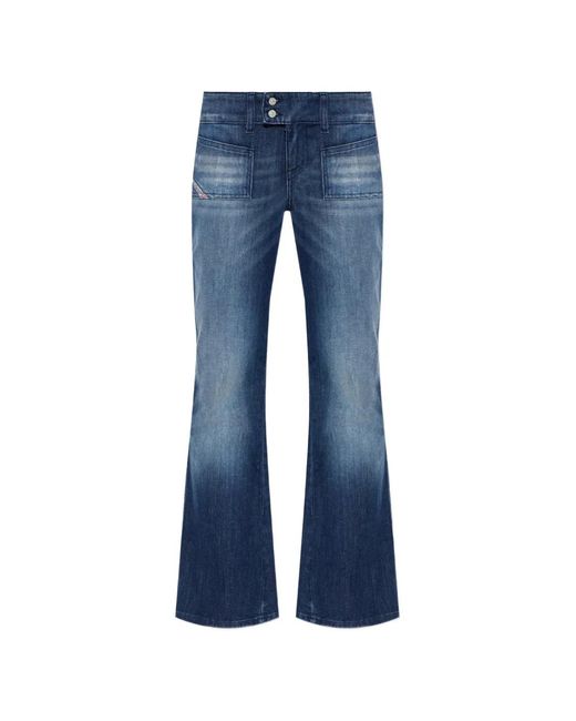 DIESEL Blue D-Hush Flared-Leg Jeans