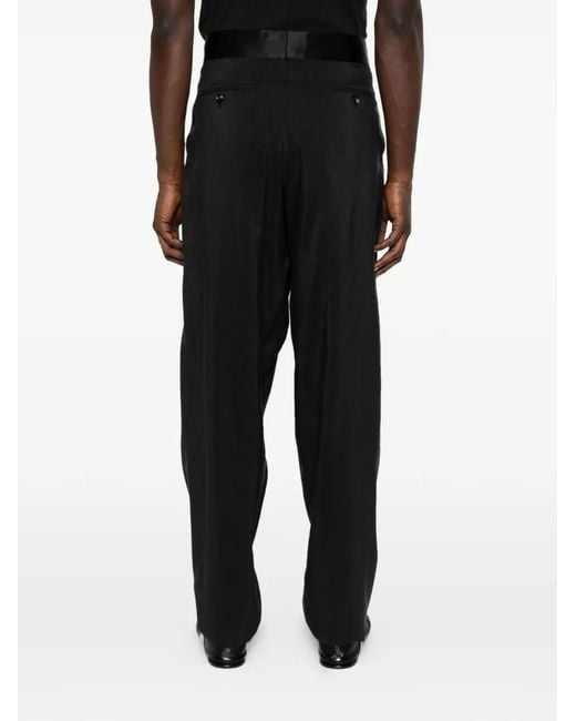 Giorgio Armani Black Satin Trim Trousers for men