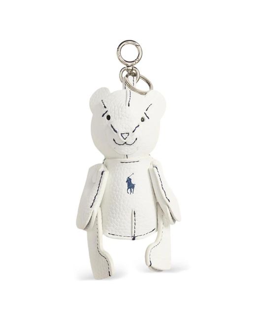 Polo Ralph Lauren White Polo Bear Leather Bag Charm