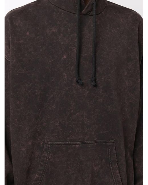 DIESEL Black Marbled Effect Cotton Hoodie for men