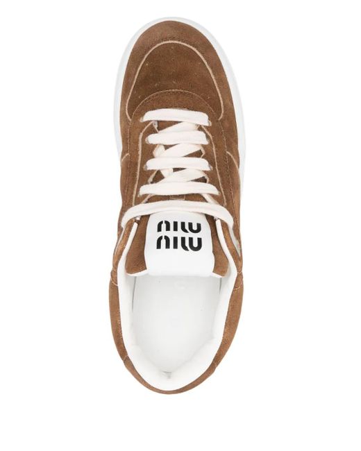 Miu Miu Brown Suede Sneakers