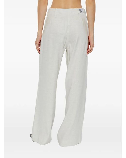Samsøe & Samsøe White Saiben Wide-Leg Trousers