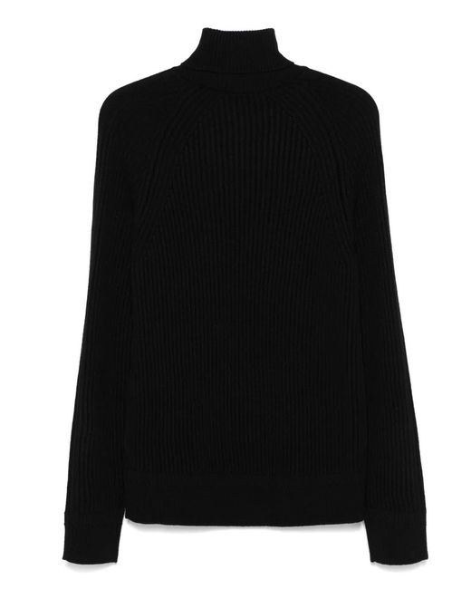 Zanone Black Ribbed Sweater for men