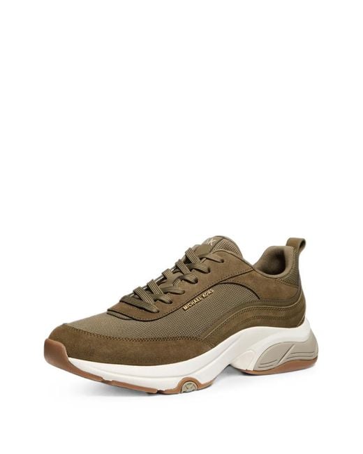 Michael Kors Green Suede Mesh Sneakers for men