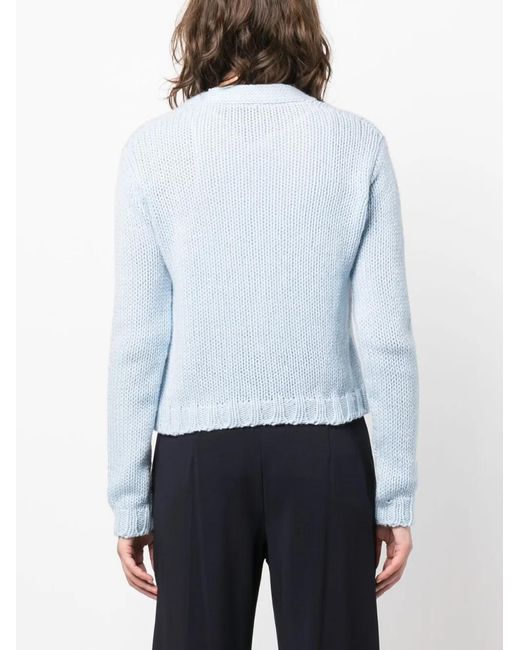 Private 0204 Blue V-Neck Cashmere Cardigan