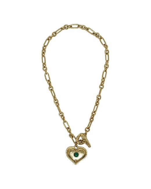 ALÉMAIS Metallic Jem Heart-Pendant Necklace