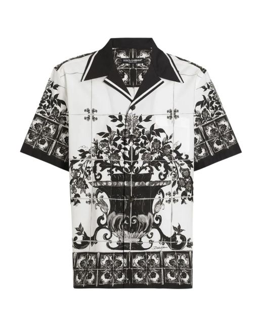Dolce & Gabbana Hemd Mit Majolica-Print in Black für Herren