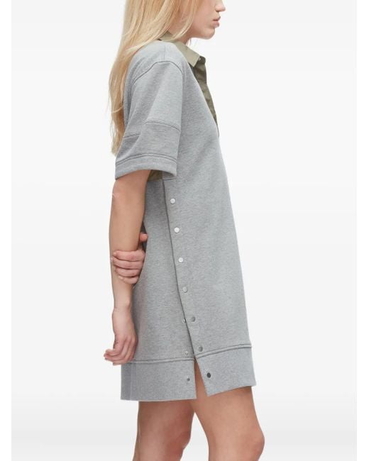 3.1 Phillip Lim Gray Polo-Collar Short-Sleeve Mini Dress