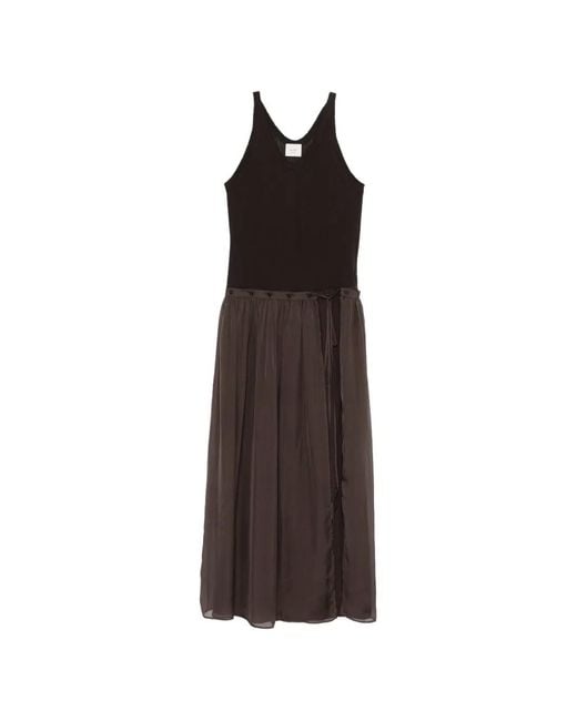 Alysi Brown Button Dress