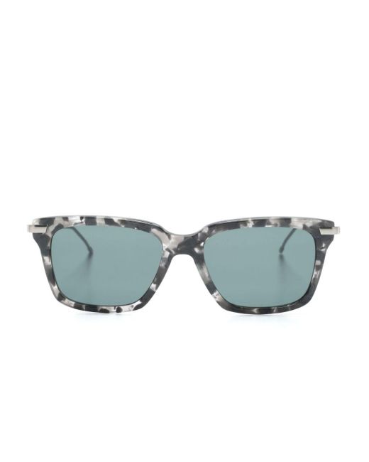 Thom Browne Gray Tortoiseshell Square-frame Sunglasses