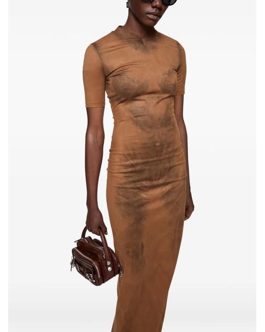 Acne Brown Trompe-L'Œil Suede Dress