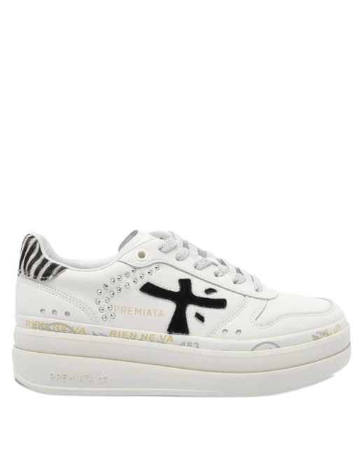 Zapatillas con motivo de cebra Premiata de color White