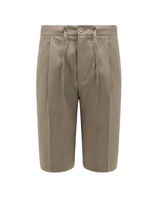 Hevò Gray Drawstring Pleated Shorts for men