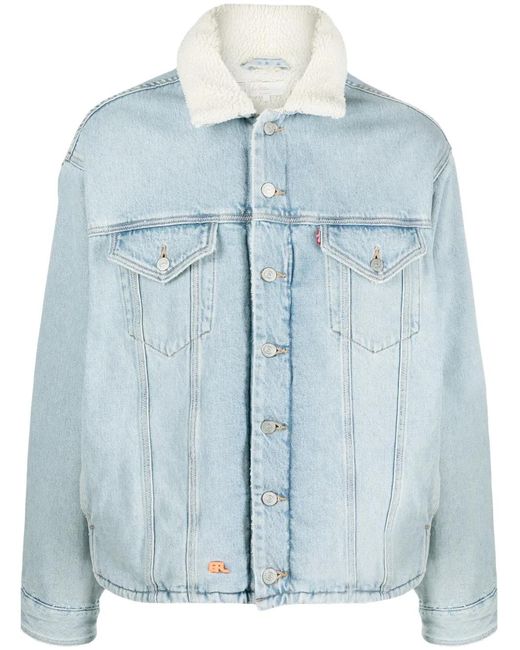 ERL Blue X Levi's Shearling-trimmed Denim Jacket for men