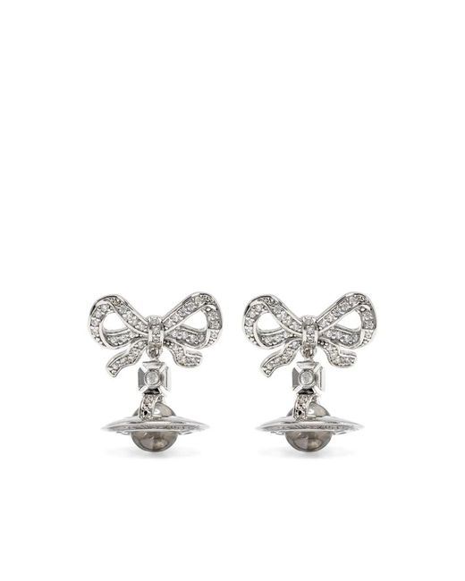 Vivienne Westwood White Octavie Drop Earrings
