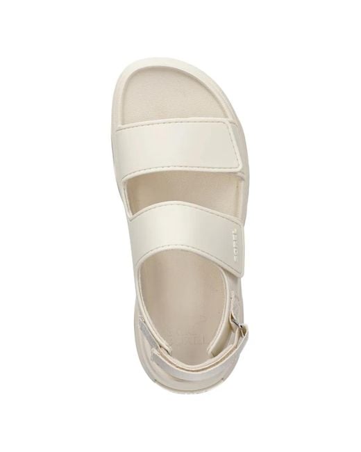 Sorel White Touch-Strap Platform Sandals
